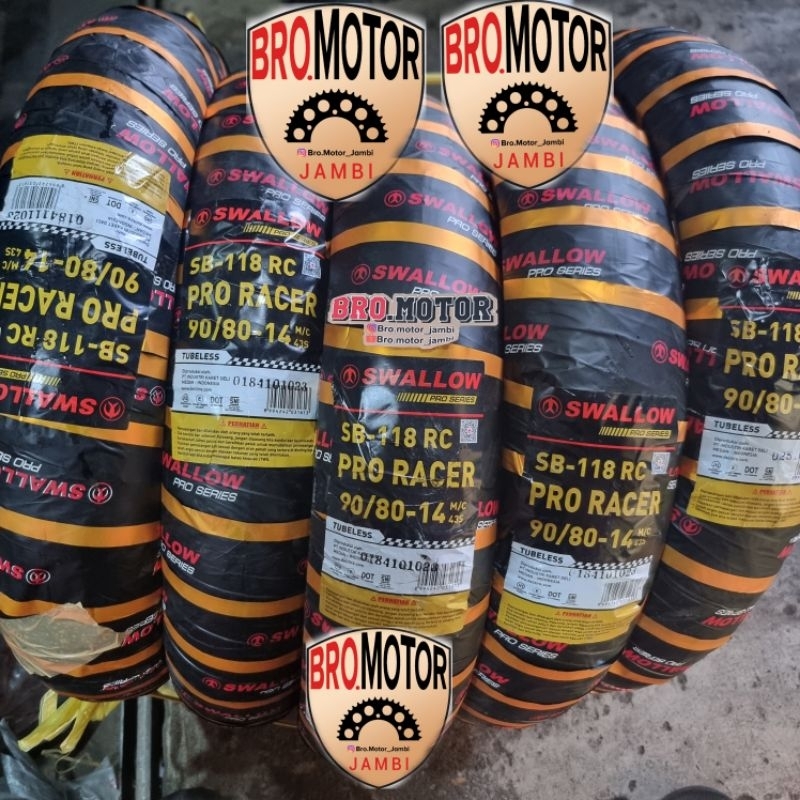 BAN SWALLOW PRORACER  SOFT COMPOUND 90/80-14 , 90/80-17