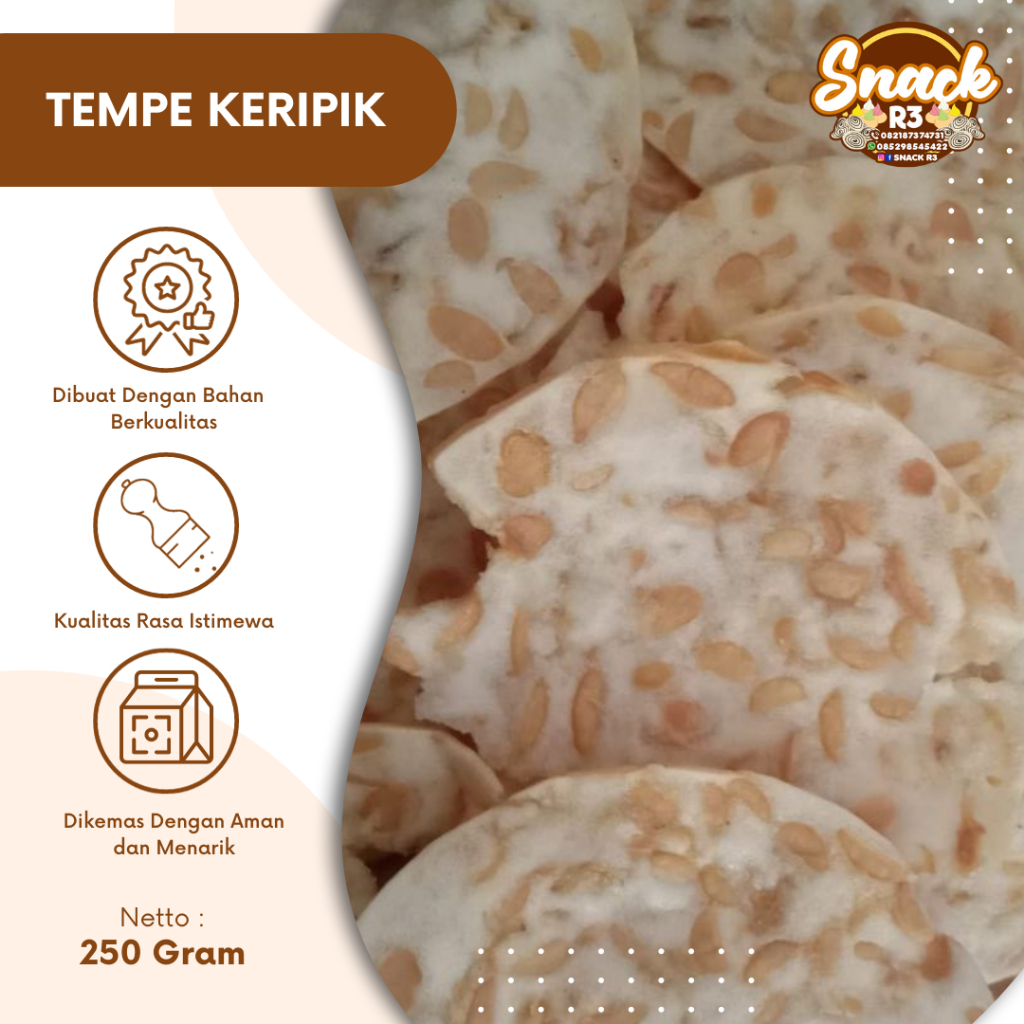 

Tempe Keripik Makanan Ringan Camilan Setiap Saat Gurih Renyah Lauk Makan Besar 250 Gram Enak