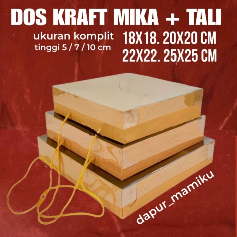 

DAPURMAMIKU ( Box Kraft Mika Tali 18x18 20x20 22x22 24x24 25x25 ) Dus Kardus Dos Box Kue Tart Cake Puding Dos Pudding Kemasan Hampers