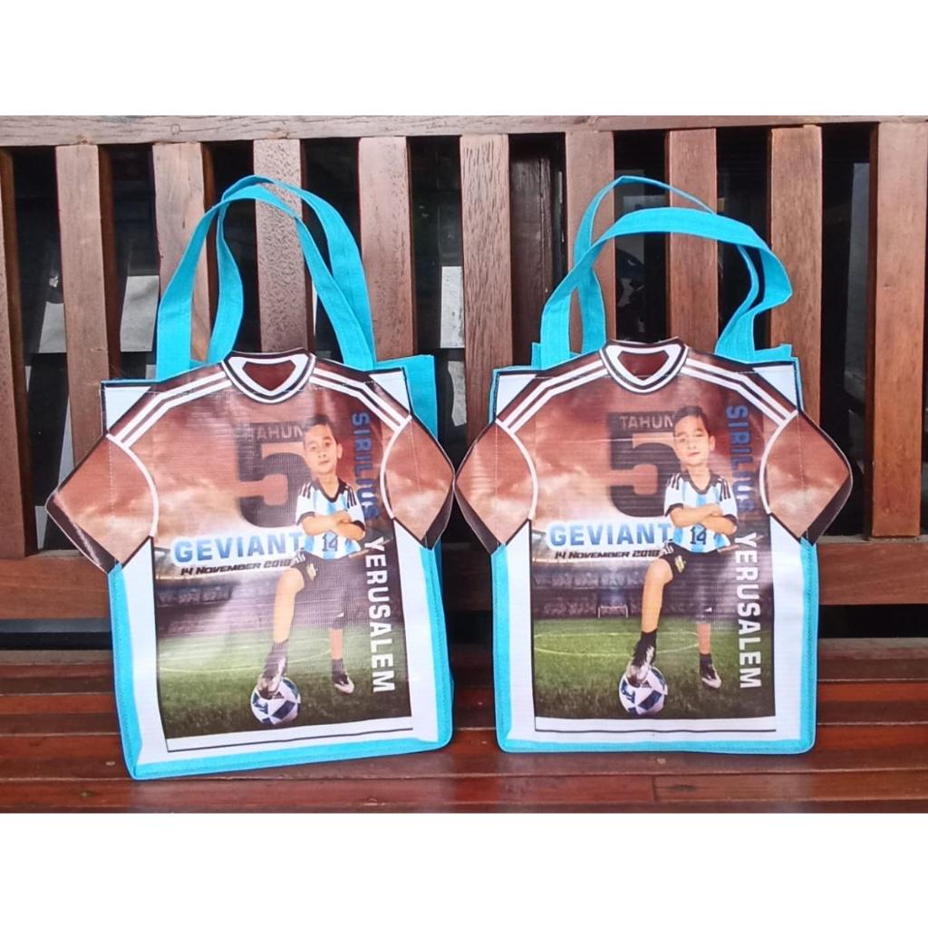 SOUVENIR ULTAH TAS JERSEY ARGENTINA FOTO ANAK