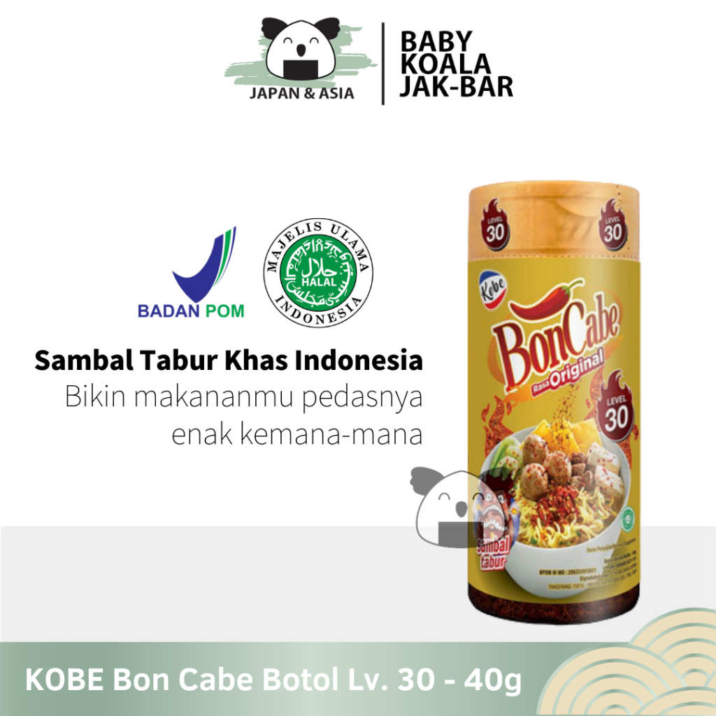 

KOBE BONCABE Level 30 Bon Cabe Botol 40 g Halal │ Lv. 30 Bubuk Cabai Pedas...