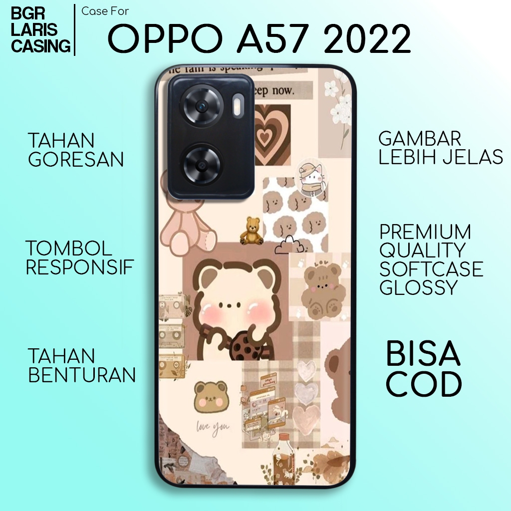 Case Oppo A57 2022 Terbaru Bear 4 Hardcase Softcase Glossy Casing Oppo A57 Termurah Kesing Terlaris