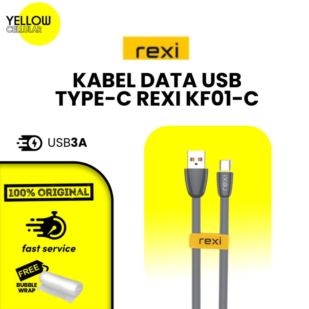 KABEL DATA REXI KF01-C TYPE C 3A FAST CHARGER QUICK CHARGER SILICONE RUBBER KABEL TYPE C KOMPATIBEL