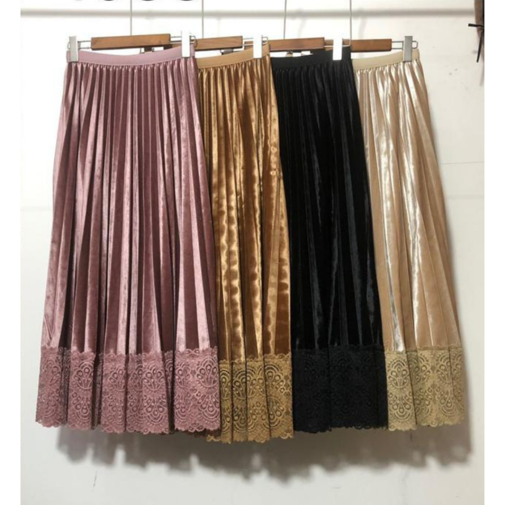Rok Velvet Brukat Import Premium Dewasa Panjang Jumbo