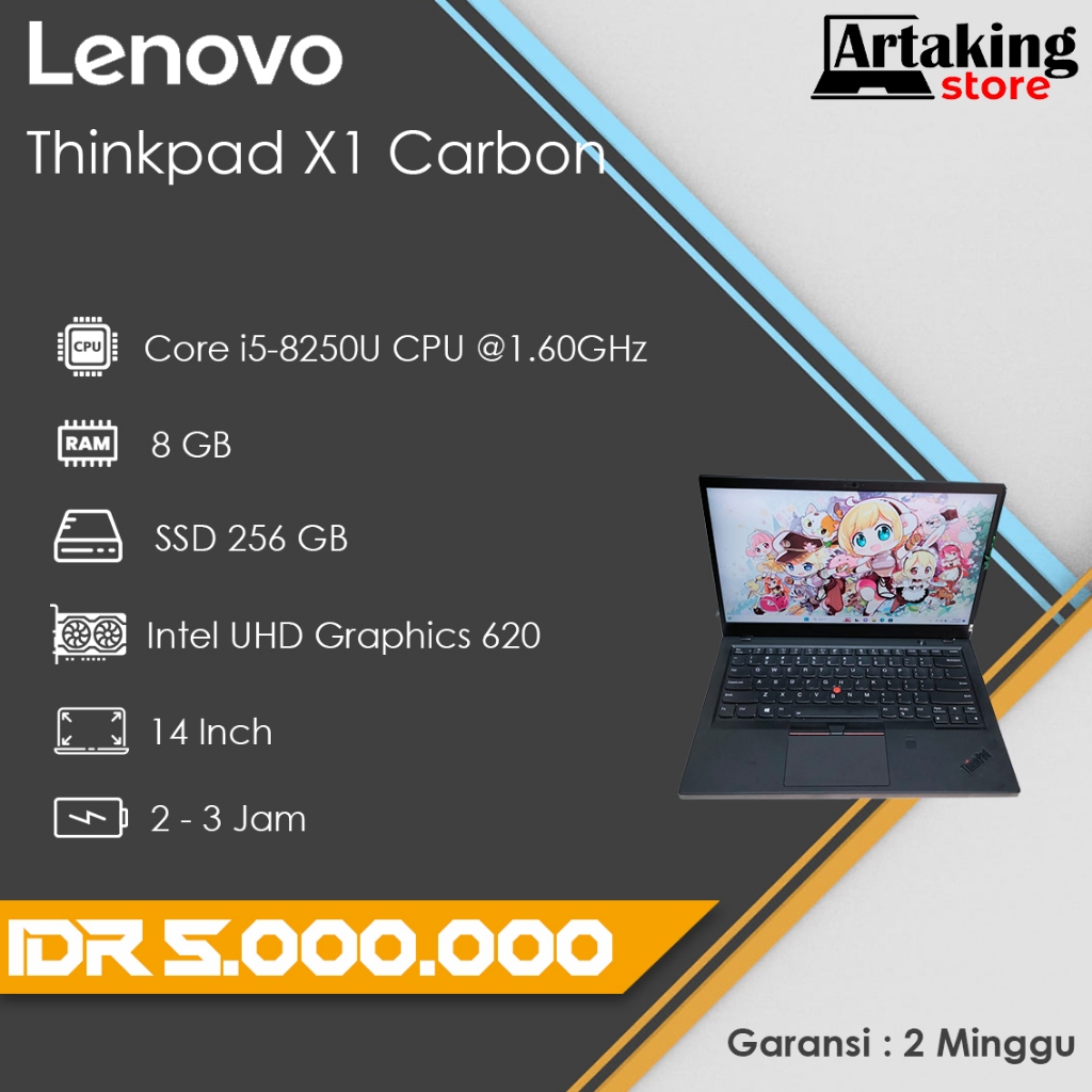 Lenovo Thinkpad X1 Carbon - Core i5 - Gen 8th