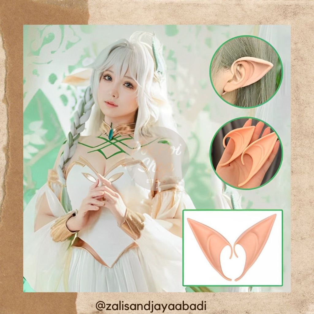 COD✔ ✅Telinga palsu elf ear kuping palsu /telinga karet /telinga pasangan lancip Kostum Halloweenpro