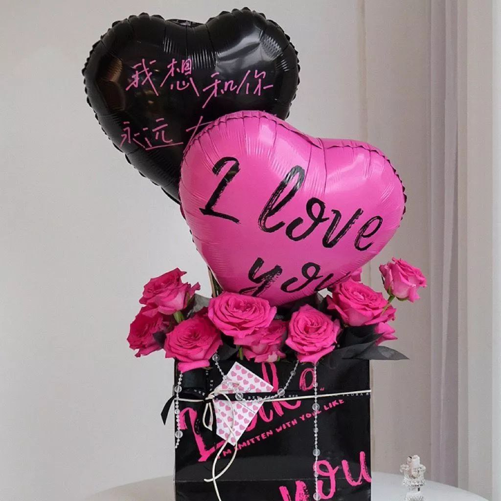 Balon Bentuk Love | Balon Bentuk Hati | Balon Buket Bunga | Flower Bouquet Balloon