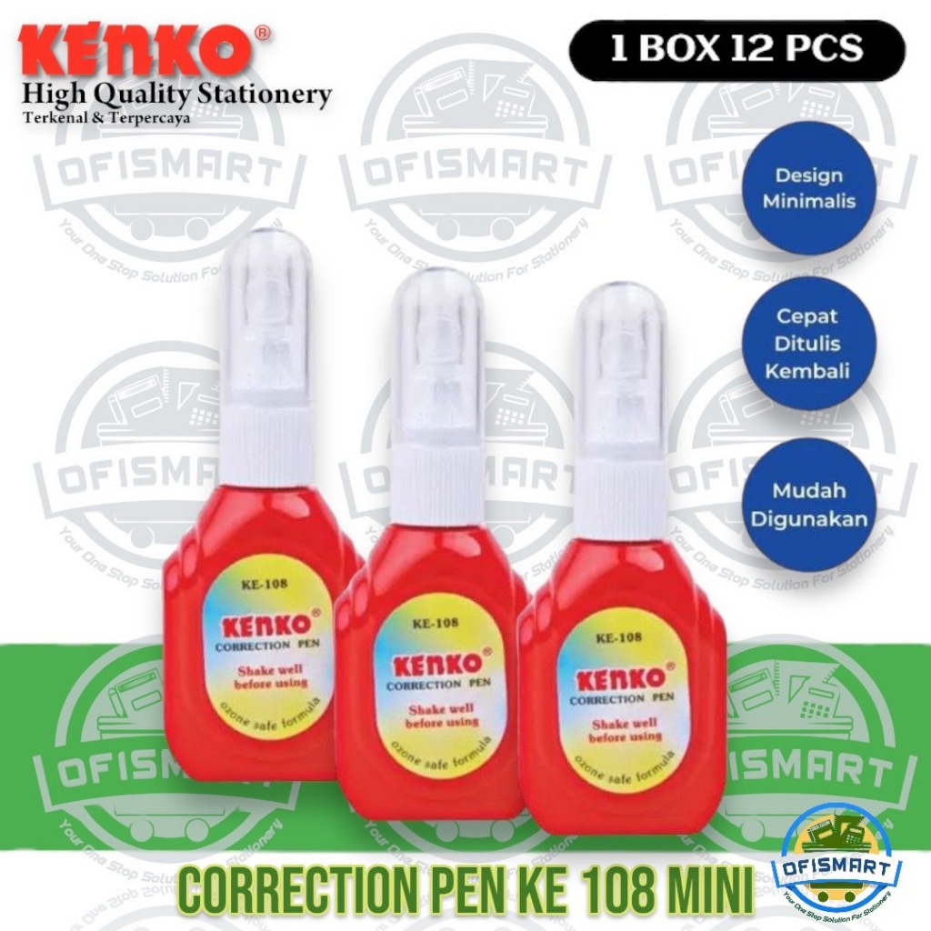 

Kenko Tip-Ex Correction Pen Fluid Kecil KE 108 | @1Ktk=12PCs