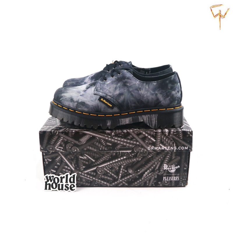 Dr martens x pleasures 1461 Bex tie dye 3 hole low black white