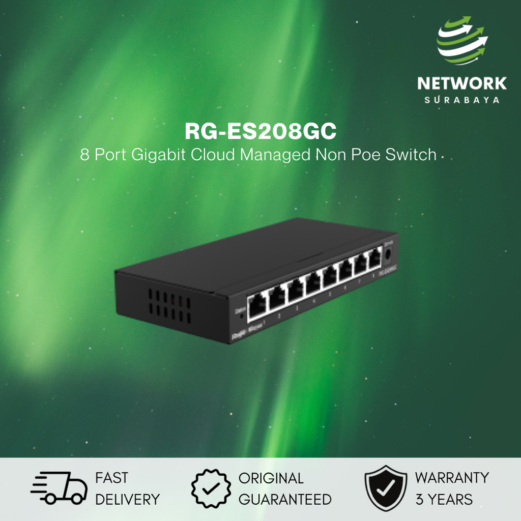 RUIJIE REYEE RG-ES208GC 8*PORT GIGABIT CLOUD MANAGED NON POE SWITCH