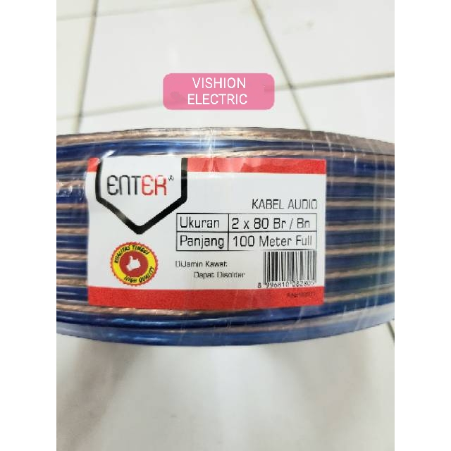 Kabel Transparan Enter 2X80 100 Meter Full / Kabel Audio 2X80 100M