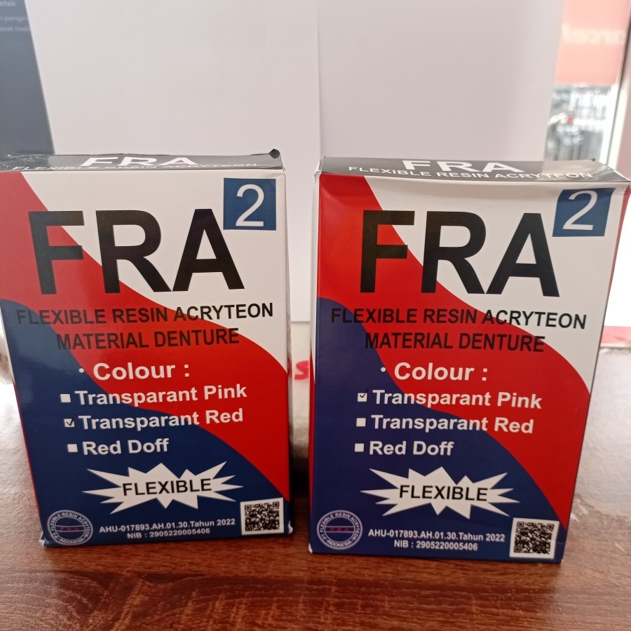 Bahan Gigi Palsu Resin Flexi FRA Mirip Termosen isi 500gr