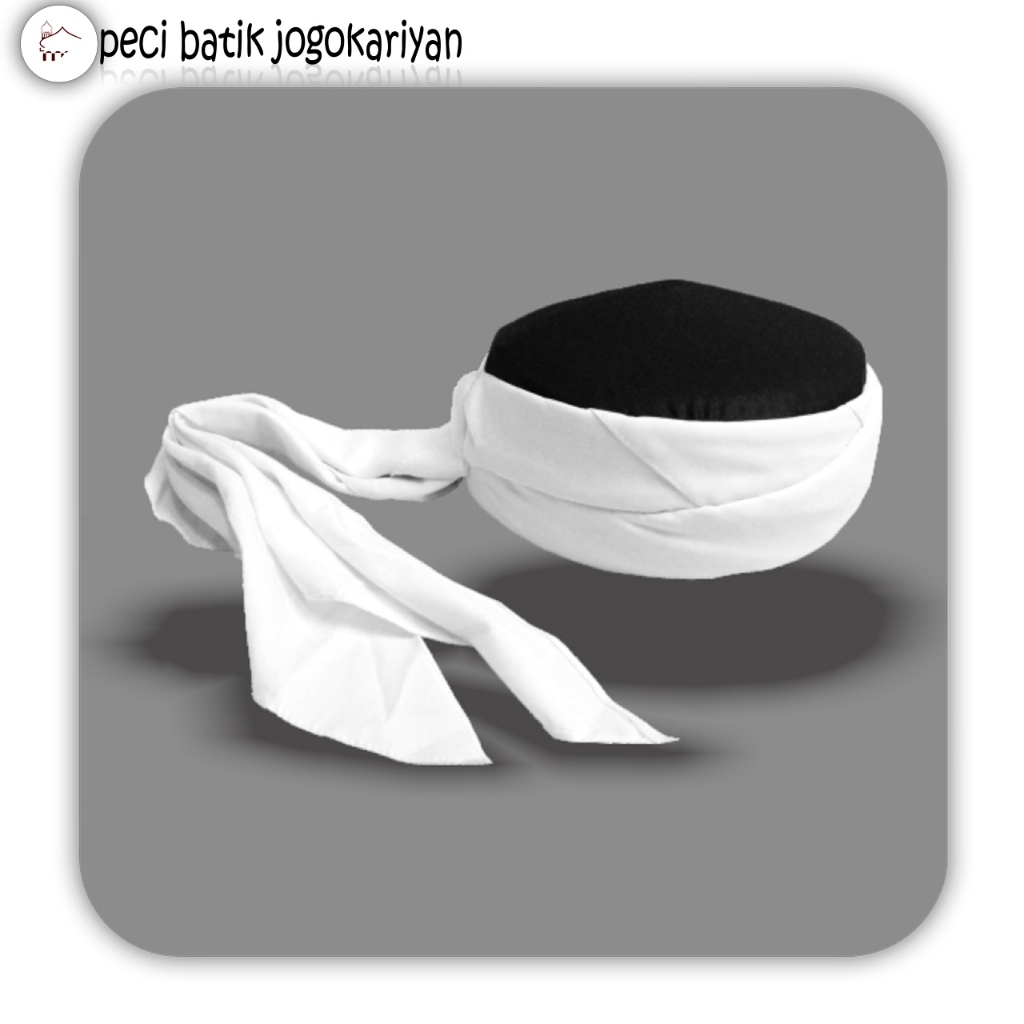 Peci Batik Jogokariyan Motif Polos Putih Hitam Panjang Original