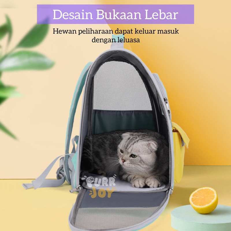 PURRJOY PREMIUM QUALITY Pet Travel Carrier Backpack / Tas Ransel Kucing / Tas Kucing / Pet Cargo / Tas Traveling Hewan Anjing Kucing