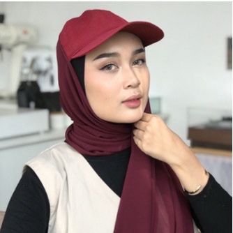 KERUDUNG PASHMINA TOPI HIJAB SPORT CARLA / JILBAB OLAHRAGA DENGAN TOPI / HIJAB INSTANT TOPI / KERUDU