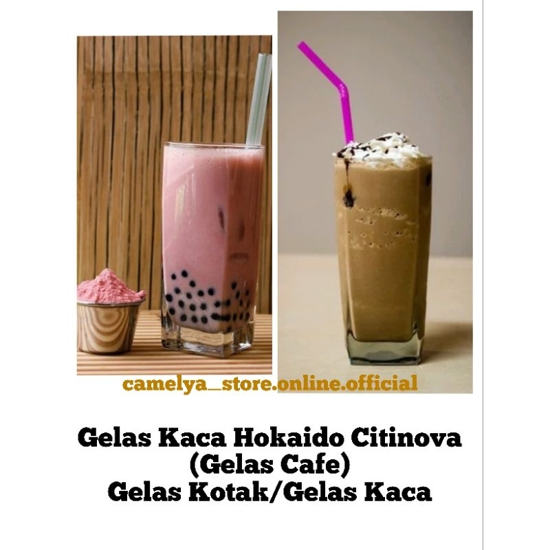 Gelas Kaca Hokaido Citinova(Gelas Cafe)Gelas Kotak/Gelas Kaca