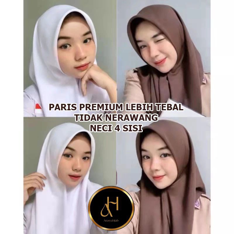 Hijab Paris Premium  / Jilbab Segi Empat Paris Anti Letoy
