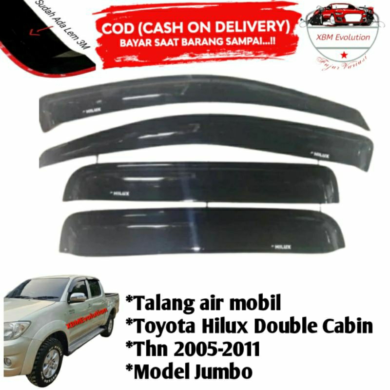 Talang air Hilux Double cabin 2005-2011 model jumbo & flat High quality