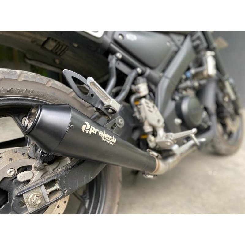 Knalpot Protech Yamaha XSR 155 Hitam Fullsystem bonus DB Killer XSR155