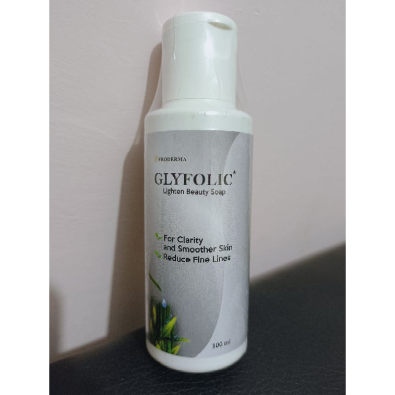 glyfolic sabun cuci muka whitening facial wash dari proderma kemasan 100 ml
