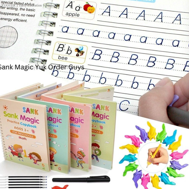 

9.9 Brand 4pcs sank magic book buku belajar menulis anak buku angka huruf buku edukasi anak tk sd paud