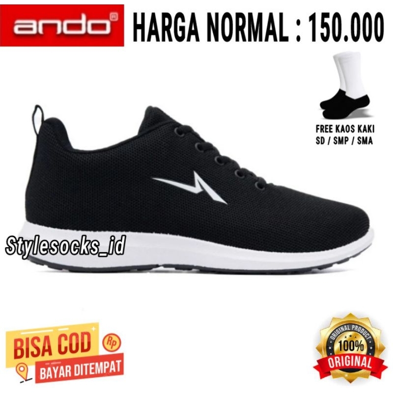SEPATU ANDO SEKOLAH / SEPATU ANDO HITAM / SEPATU ANDO ORIGINAL 100%