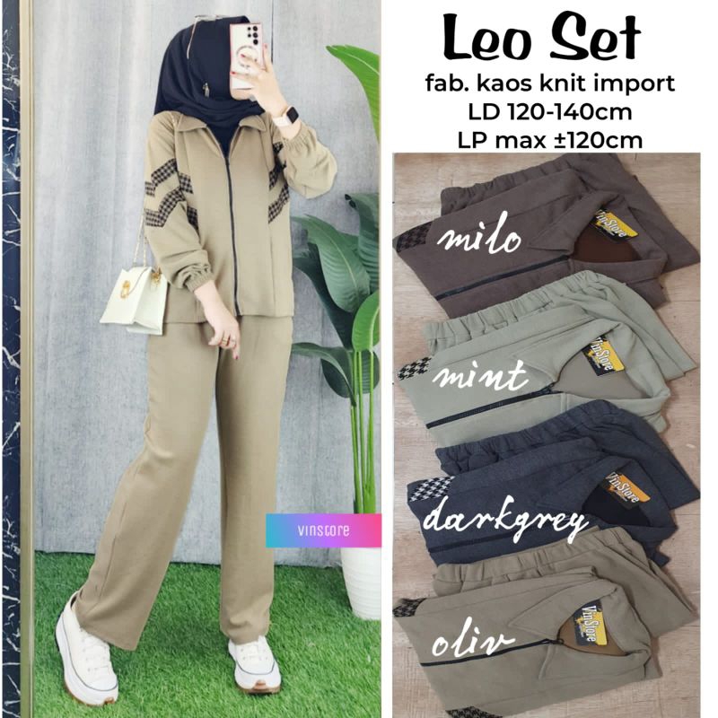LEO SET KAOS KNIT IMPORT SETELAN WANITA SET KNIT ORI BY VINSTORE
