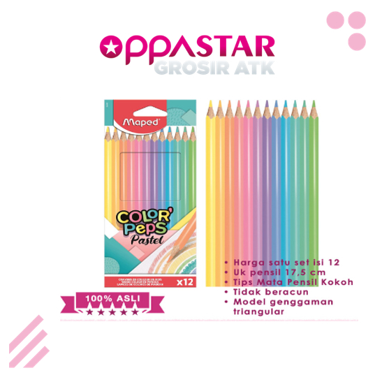 

Pensil Warna Set Maped Color Peps Warna Pastel 12 /set
