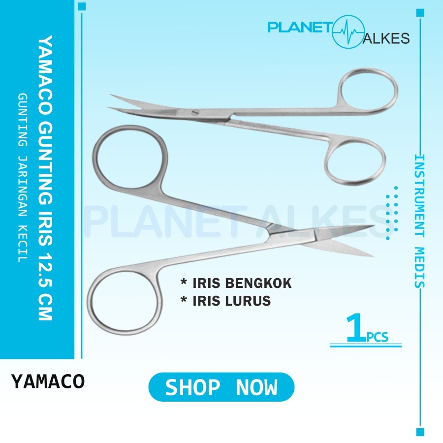Gunting Iris Bengkok / Lurus 11.5 cm YAMACO Gunting Jaringan Kecil / Tajam2 Lurus Bengkok 11,5 cm