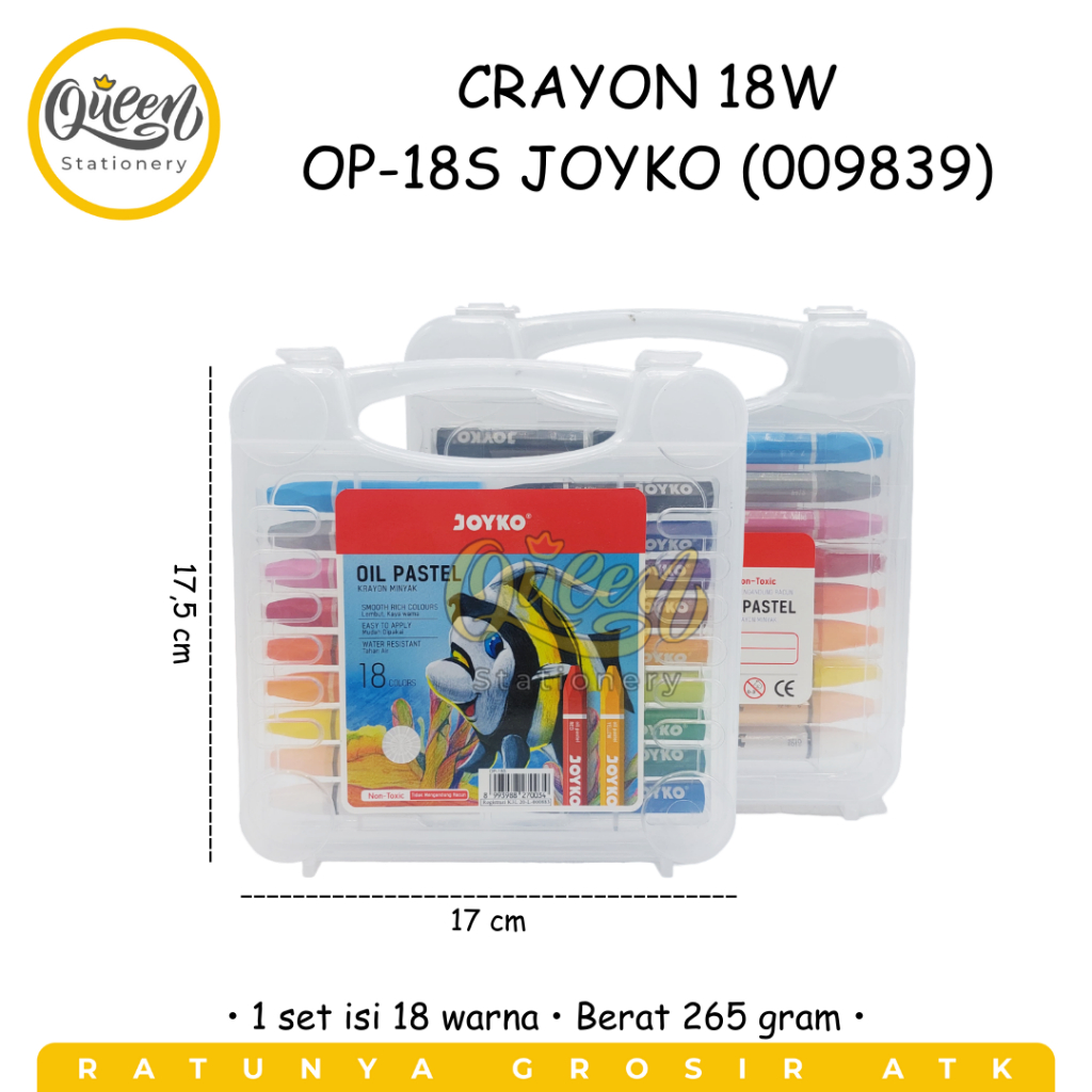 

1 SET CRAYON 18W OP-18S JOYKO OIL PASTEL KRAYON ALAT MEWARNAI (009839)