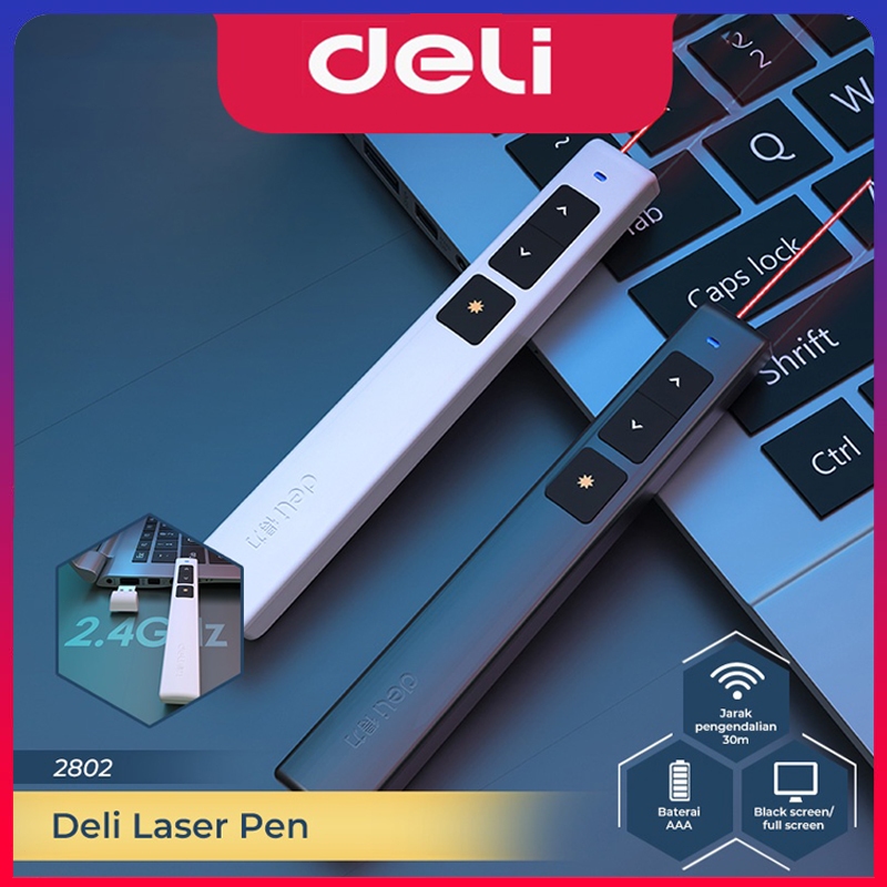 

DELI Baru Laser Pointer Presenter Wireless USB Pen Laser Demonstrasi Kursus Pelatihan PPT Page Turner Red Light