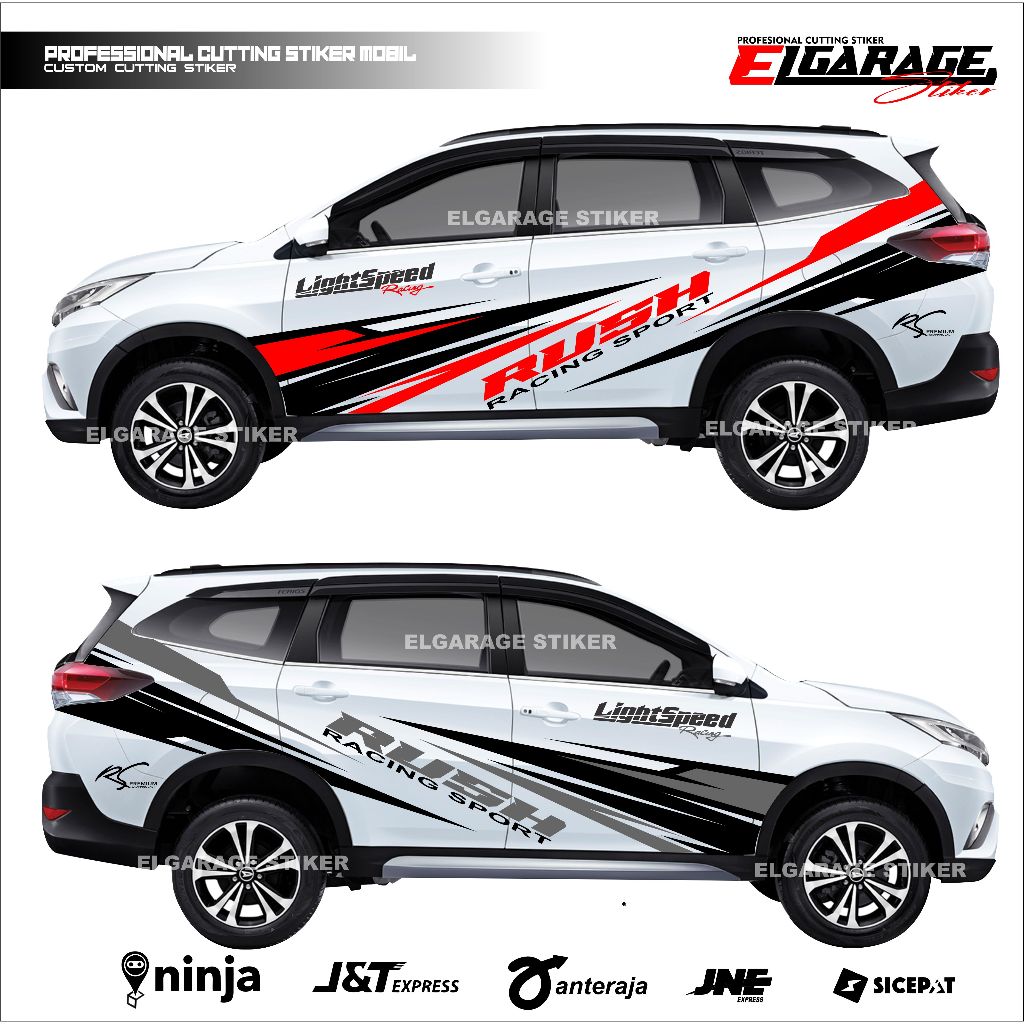 Stiker mobil rush cutting stiker variasi body mobil toyota rush terbaru