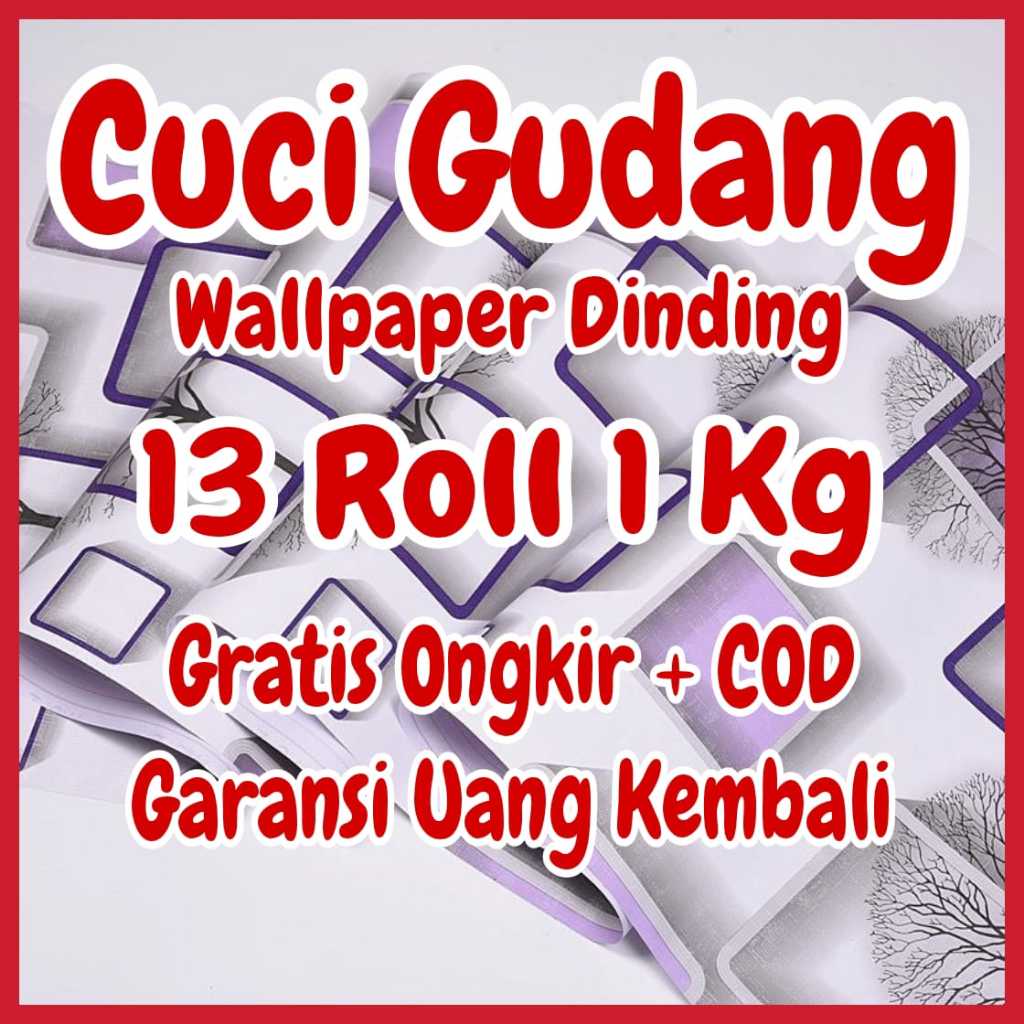 Wallpaper dinding kamar tidur ruang tamu MOTIF KOTAK KOTAK 3D BIRU UNGU HIJAU KUNING HITAM MERAH