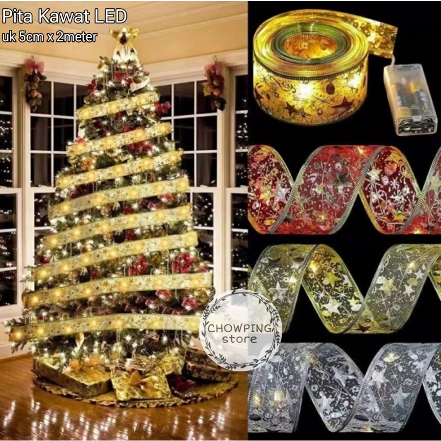 TERLARIS Pita Lilit Lampu Kawat LED 5Meter 2Meter Dekorasi Hiasan Pohon Natal