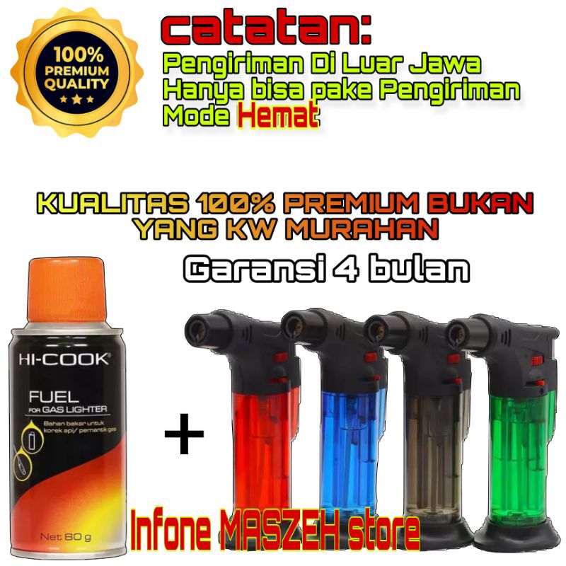 Korek Torch Jet + Gas Hi-Cook ORI 100% KUALITAS PREMIUM TERBAIK ELEGAN SNI ELASTISITAS TINGGI