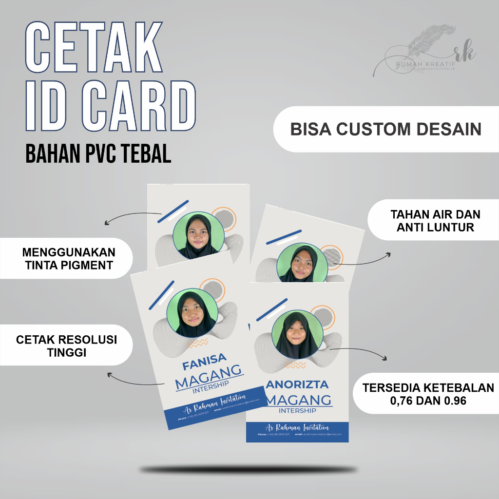 

Id Card Pvc 2 Sisi Tebal Custom