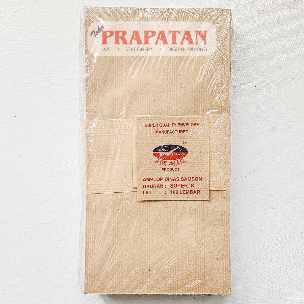 

Amplop Coklat Polos SUPER. K Air Mail SATUAN | Amplop Dinas Samson
