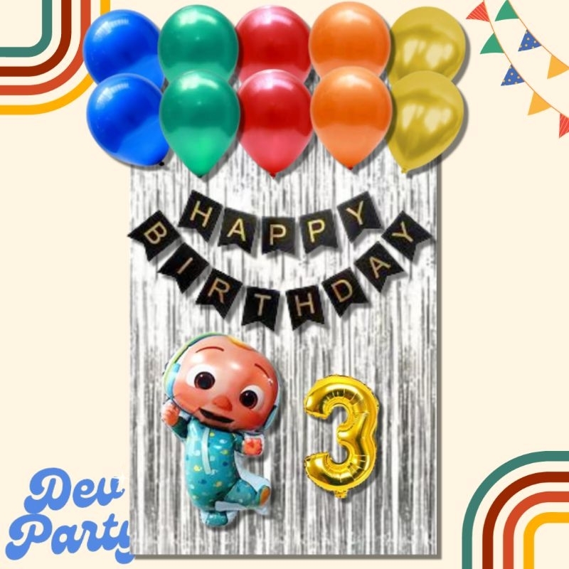 Set Paket Dekorasi Balon Ulang Tahun Murah tema Cocomelon