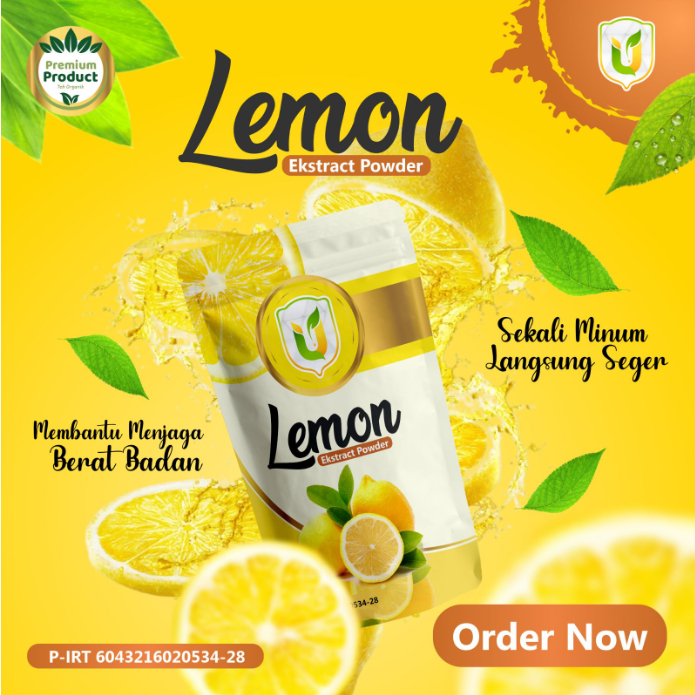 

Usbah Lemon 250 gr Minuman Serbuk Lemon membantu program diet berat badan ideal dan sehat