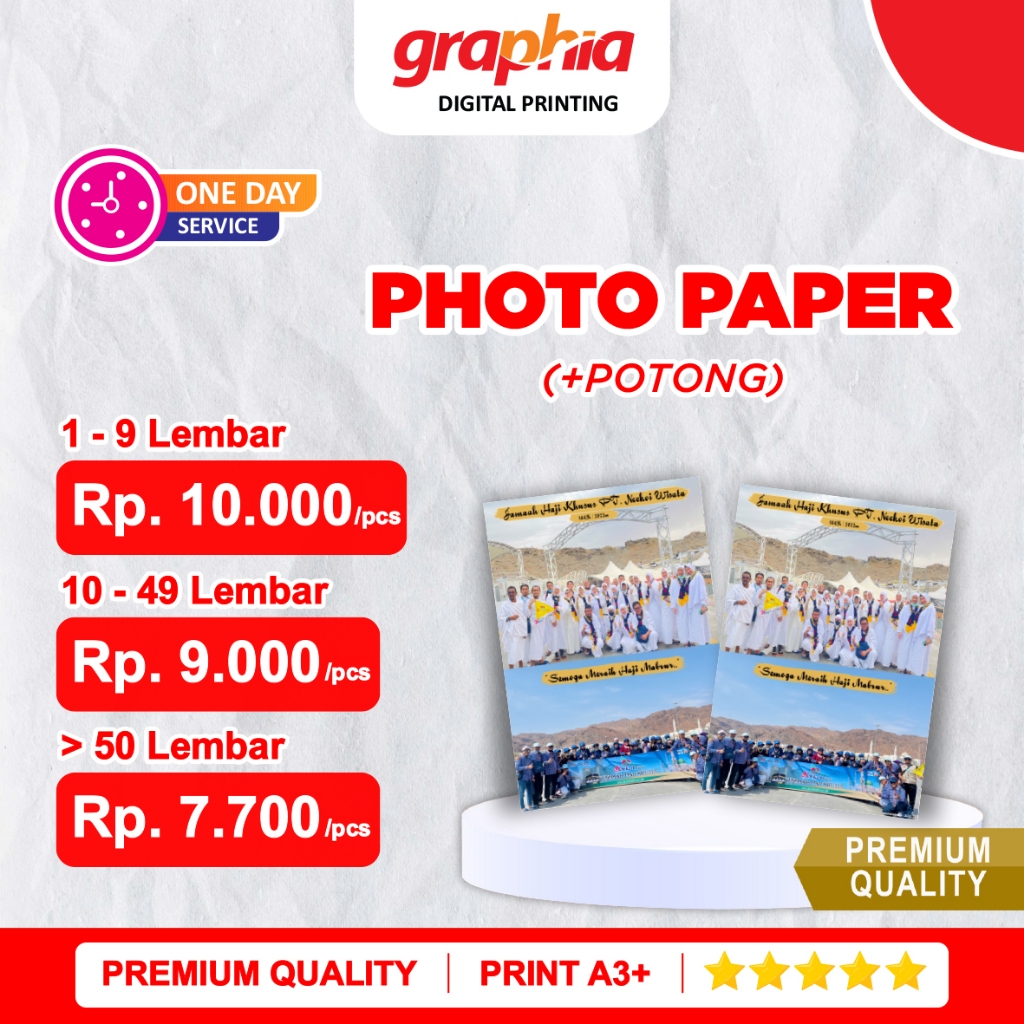 FANCY PAPER PHOTO PAPER A3+ dengan POTONG BIASA