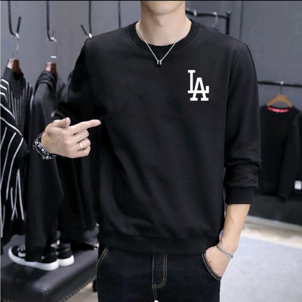 Bisa COD Sweater Keren Promo Sale Kaos Pria Kekinian LA Baju Unisex Terbaru Kaos Pria Lengan Panjang Crewneck Cowok Terlaris Los Angeles Sweter Pria Distro Kaos Oblong Murah Sweater Remaja Dewasa