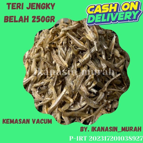 

IKAN ASIN TERI JENGKY BE;AH / TERI JENGKY BULAT 250 GRAM / IKAN ASIN MURAH BISA COD