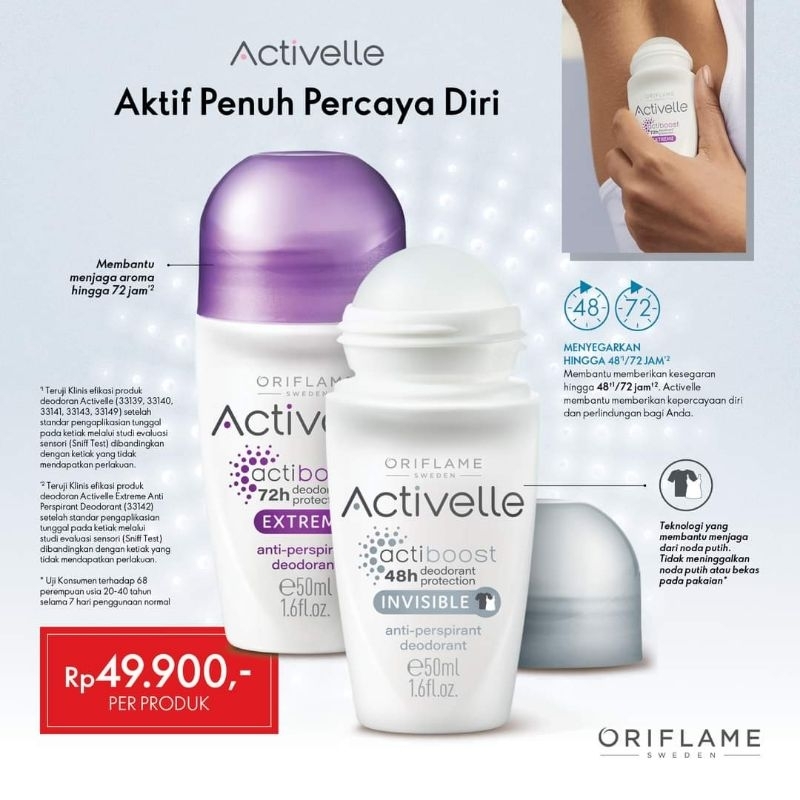 Activelle Actiboost Antiperspirant Deodoral roll on Invisible fresh even tone roll on extreme Active