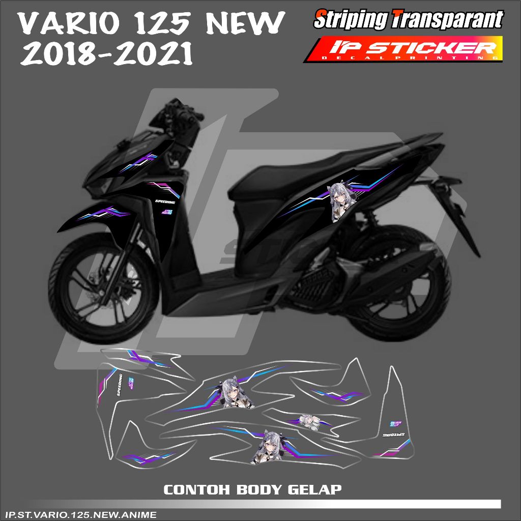 VARIO 125 NEW (COD) STIKER STRIPING MOTOR HONDA VARIO 125 NEW - STIKER LIST GRAFIK SIMPLE WARNA VARI