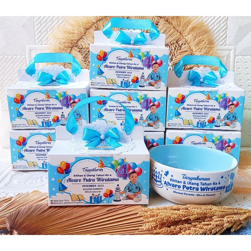 SOUVENIR MANGKOK KERAMIK TWO TONE SABLON
