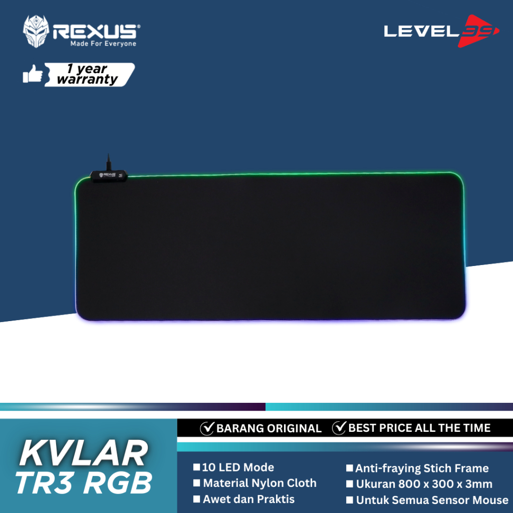 Rexus Kvlar Tr3 Rgb Gaming Mousepad