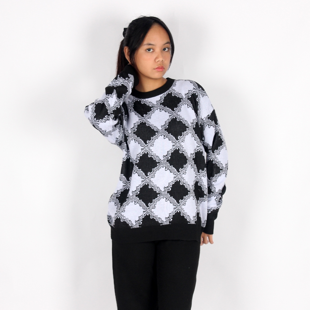Atasan Baju Rajut Wanita Annya Korean Premium |Sweater Oversize Rajut Wanita Tebal Halus