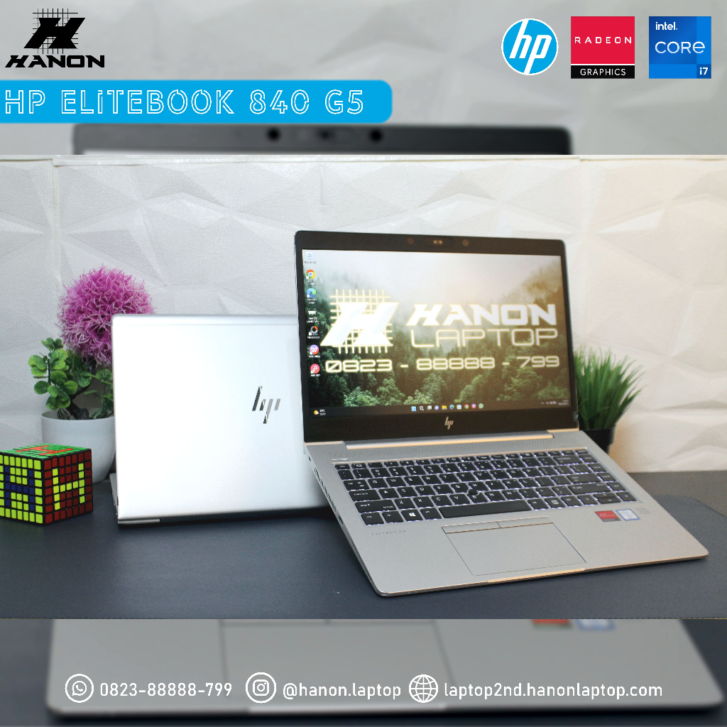 Laptop HP Elitebook 840 G5 Gaming & Desain Core i7 Radeon Ram 16 GB SSD 1 TB Desain Render & Gaming 