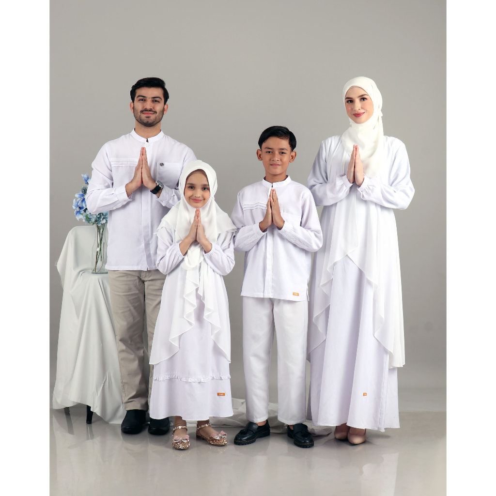 SARIMBIT ALINE BROKEN WHITE RAYYA SERIES BY NIBRAS FASHION BAHAN JAQUARD RAYON BABY DOLL BAJU BUSANA