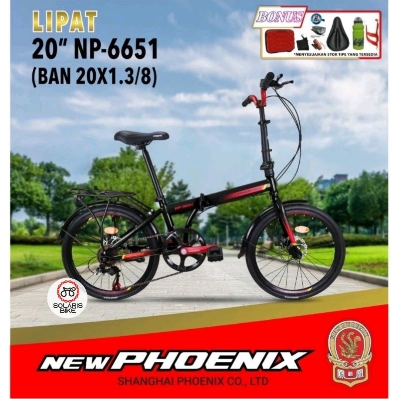 Sepeda Lipat New Phoenix 16 20 Inch Extra Bonus